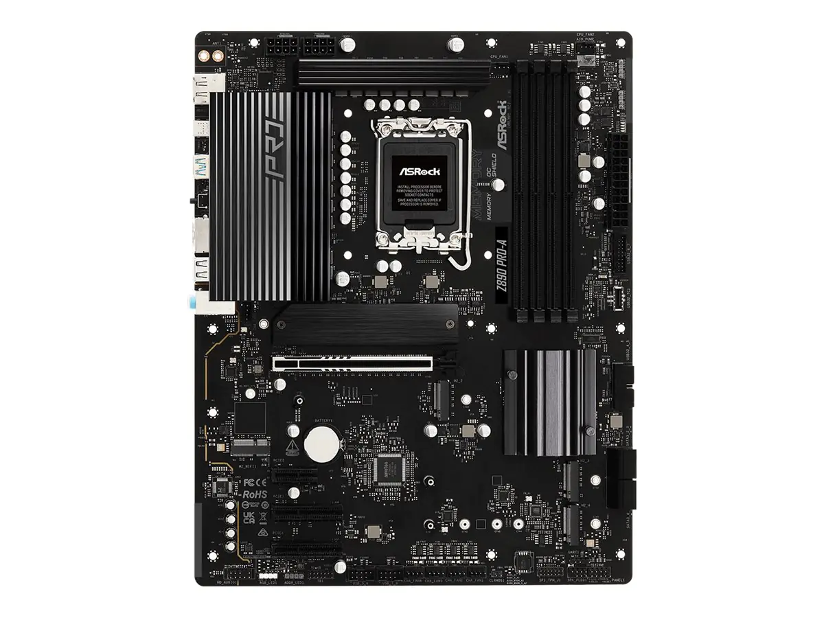 ASRock Z890 Pro-A - Motherboard - ATX - LGA1851 Sockel - Z890 Chipsatz - USB4, USB-C 3.2 Gen 2x2, USB 3.2 Gen 1, USB 3.2 Gen 2 - 2.5 Gigabit LAN - Onboard-Grafik (CPU erforderlich) 90-MXBP50-A0UAYZ