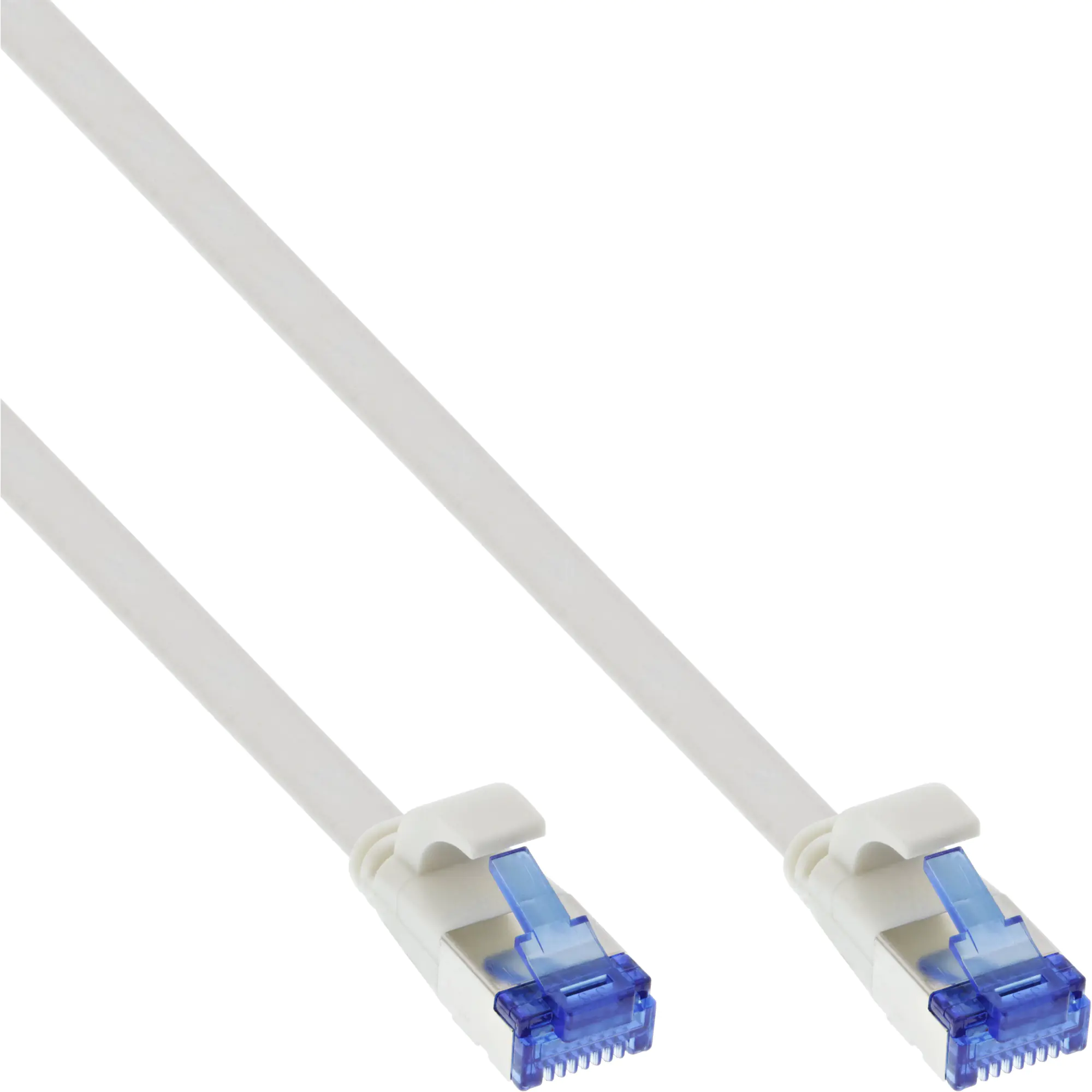 InLine - Patch-Kabel - RJ-45 (M) zu RJ-45 (M) - 1 m - U/FTP, PiMF - CAT 6a - halogenfrei, geformt, ohne Haken, verseilt, flach - weiß