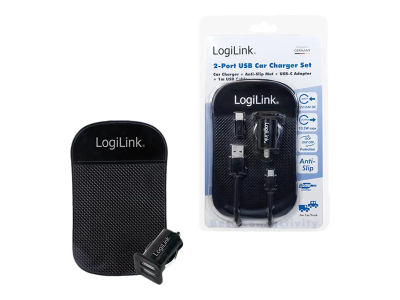 LogiLink Auto-Netzteil - 10.5 Watt - 2.1 A - 2 Ausgabeanschlussstellen (2 x USB) PA0204