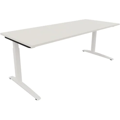 Schreibtisch Kufe Einzels. Quadrat B2000xT800xH650-850 ws/Weiß Schreibtisch Kufe Einzels. Quadrat B2000xT800xH650-850 ws/Weiß