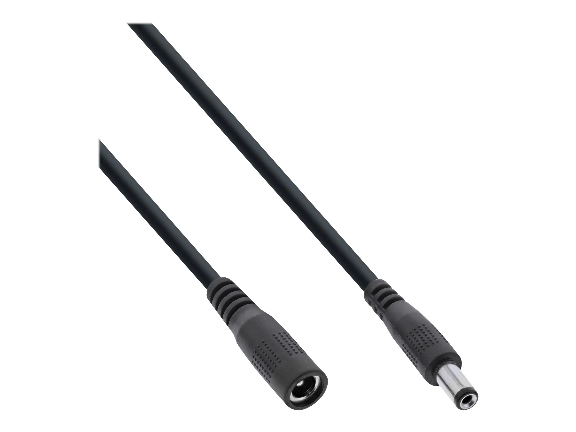 InLine - Spannungsversorgungs-Verlängerungskabel - Gleichstromstecker 5,5 mm (W) zu Gleichstromstecker 2,1 mm (M) - 12 - 24 V - 3 m - Schwarz