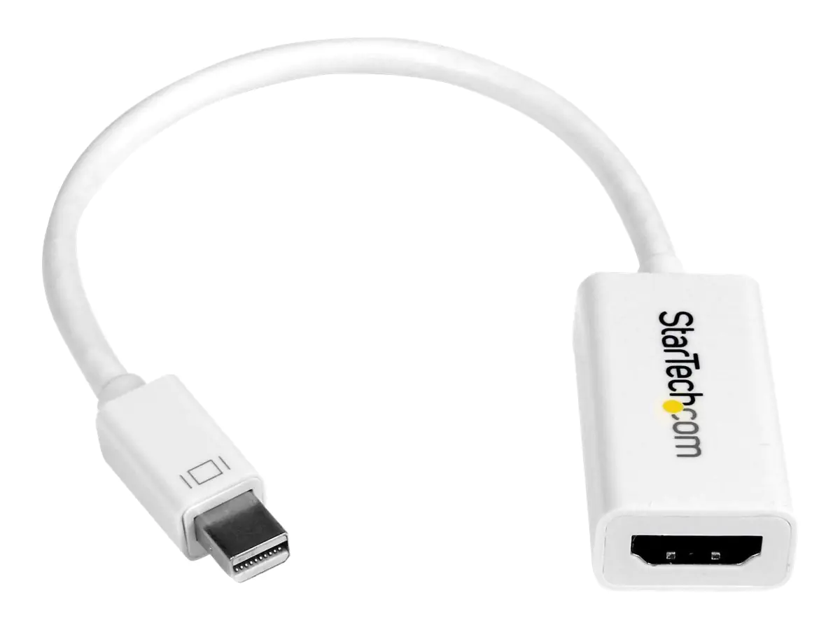 StarTech.com Mini DisplayPort auf HDMI 4k @ 30Hz Adapter - DP 1.2 zu HDMI Audio Video Konverter für MacBook Pro / Air - Weiß - Videoadapter - Mini DisplayPort männlich zu HDMI weiblich - 15 cm - weiß - aktiv, 4K30Hz (3840 x 2160) MDP2HD4KSW