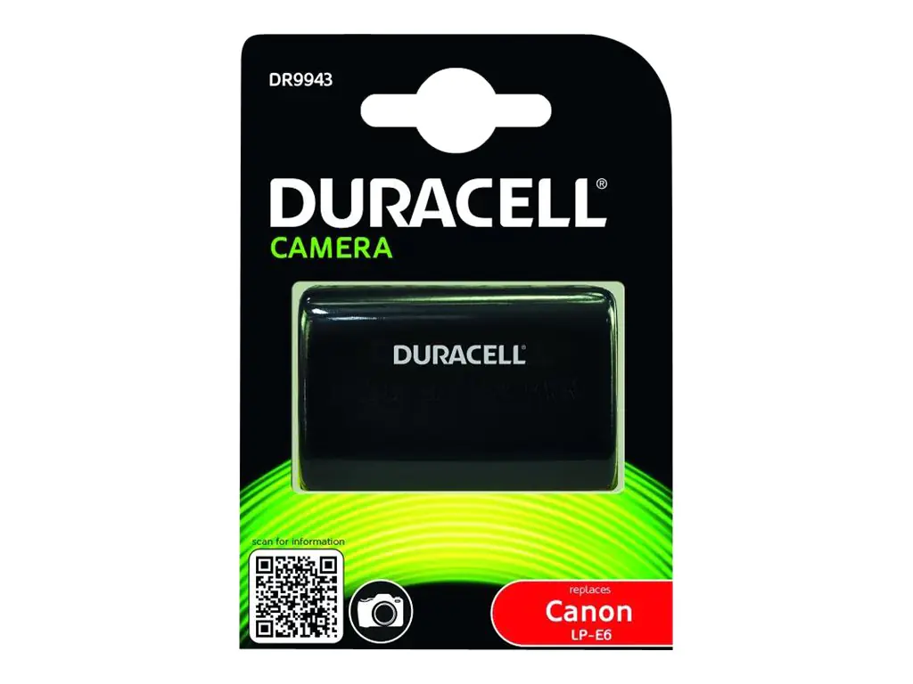 Duracell DR9943 - Batterie - Li-Ion - 1400 mAh - für Canon LC-E6, LC-E6E, XC10, XC15; EOS 5D, 5DS, 60, 6D, 70, 7D, 80, 90, R, R5, R6, R7, Ra