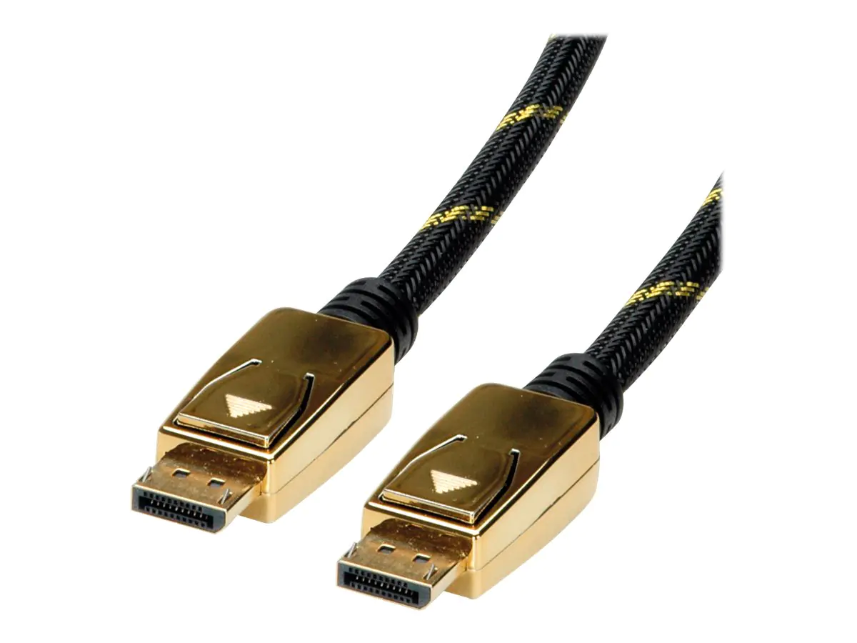 Roline - DisplayPort-Kabel - DisplayPort (M) zu DisplayPort (M) - DisplayPort 1.4 - 1 m - 8K Unterstützung - Schwarz, Gold