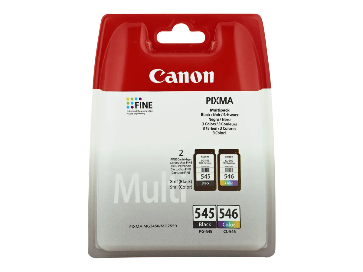 Canon PG-545 / CL-546 Multipack - 2er-Pack - 8 ml - Schwarz, Farbe (Cyan, Magenta, Gelb) 8287B005