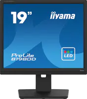 iiyama ProLite B1980D-B5 - LED-Monitor - 48 cm (19") - 1280 x 1024 @ 60 Hz - TN - 250 cd/m² - 1000:1 - 5 ms - DVI, VGA - mattschwarz