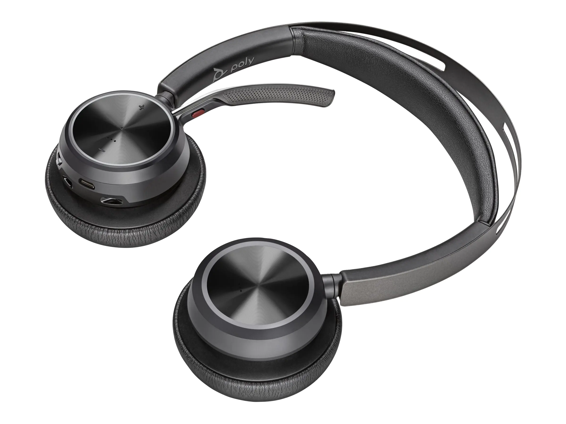 Poly Voyager Focus 2 - Headset - On-Ear - Bluetooth - kabellos, kabelgebunden - Adapter USB-C via Bluetooth - Schwarz - Zertifiziert für Microsoft Teams