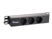 equip Power Distribution Unit - Stromverteilungseinheit (Rack - einbaufähig) - Wechselstrom 250 V - 3500 Watt - Ausgangsanschlüsse: 3 - 1U - 25.4 cm (10") - Silber