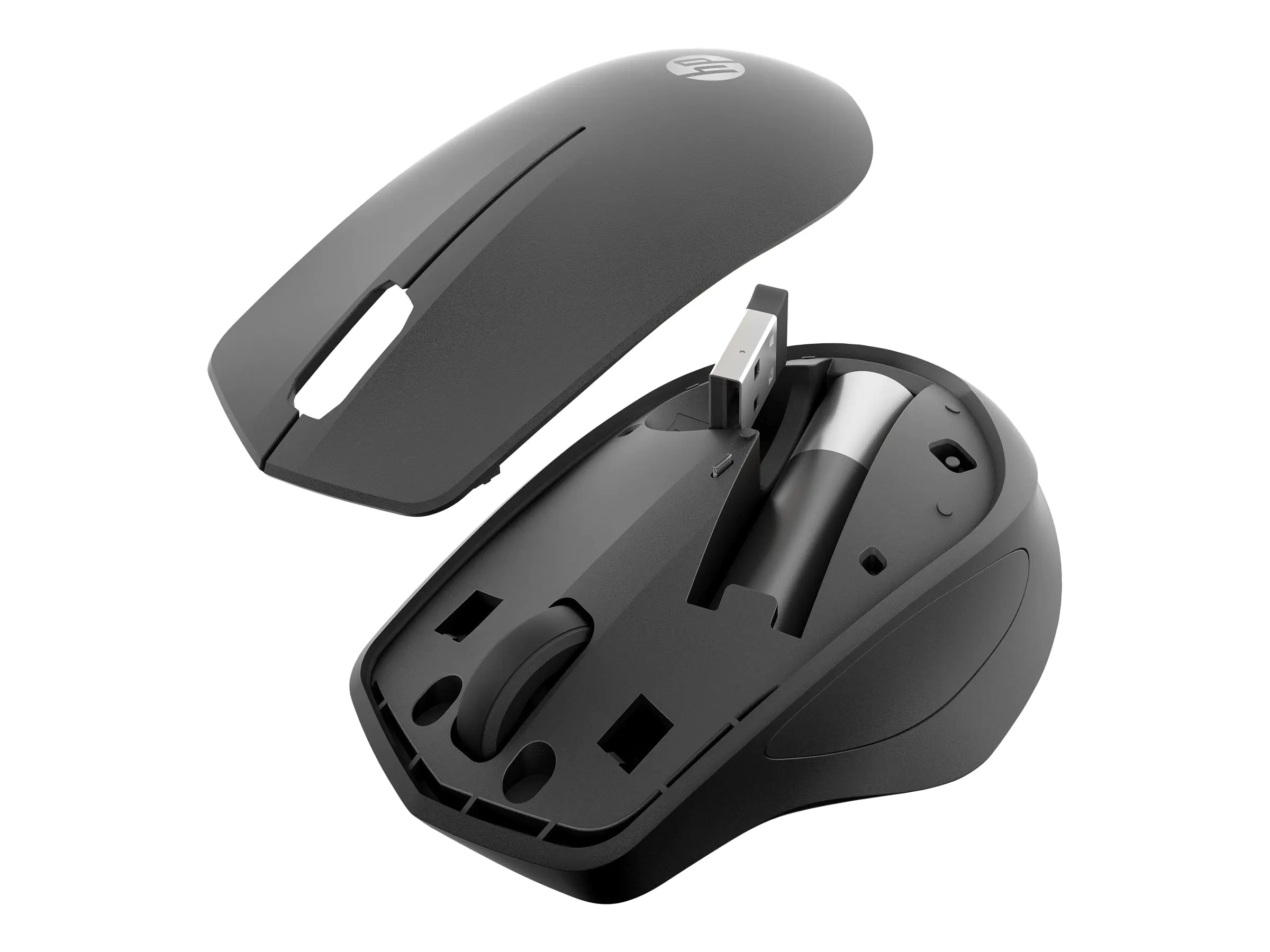 HP 285 Silent - Maus - ergonomisch - optisch - kabellos - 2.4 GHz - kabelloser Empfänger (USB) 6G4E6AA
