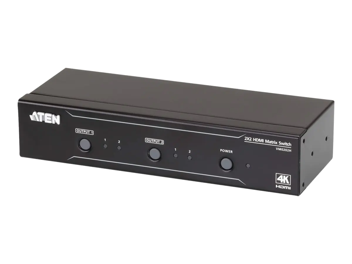 ATEN VanCryst VM0202H 2x2 4K HDMI Matrix - Video/Audio-Schalter - Desktop, an Rack montierbar ATEN VanCryst VM0202H 2x2 4K HDMI Matrix - Video/Audio-Schalter - Desktop, an Rack montierbar
