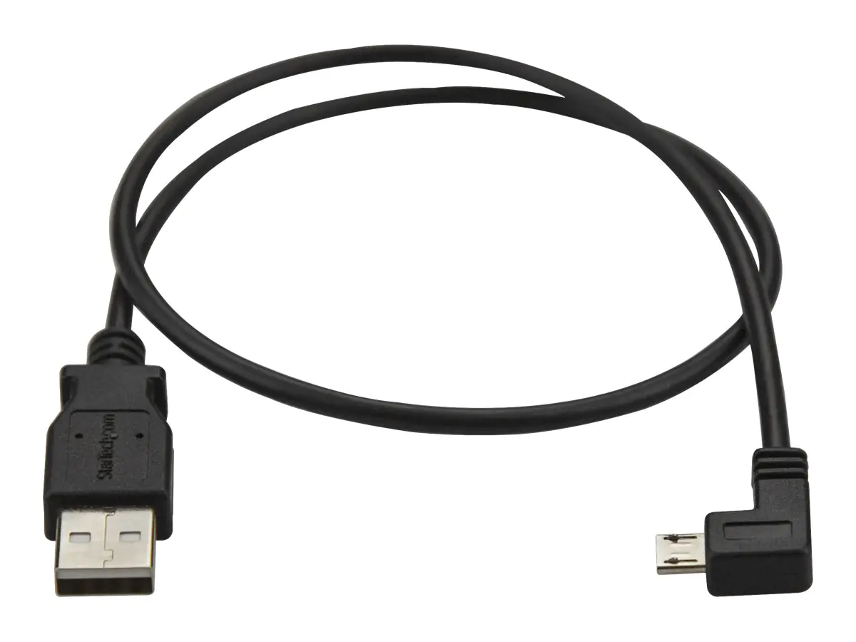 StarTech Micro USB Lade- und Sync-Kabel St/St - Links gewinkelt Micro-USB - 0,5m - USB-Kabel - Micro-USB Typ B (M) links abgewinkelt bis USB (M) - USB 2.0 - 50 cm - Schwarz - für P/N: USB2PCARBK, USB2PCARBKS, USBEXTAA10BK, USBEXTAA6BK, USBLT2PCARW, USBUB2 StarTech Micro USB Lade- und Sync-Kabel St/St - Links gewinkelt Micro-USB - 0,5m - USB-Kabel - Micro-USB Typ B (M) links abgewinkelt bis USB (M) - USB 2.0 - 50 cm - Schwarz - für P/N: USB2PCARBK, USB2PCARBKS, USBEXTAA10BK, USBEXTAA6BK, USBLT2PCARW, USBUB2