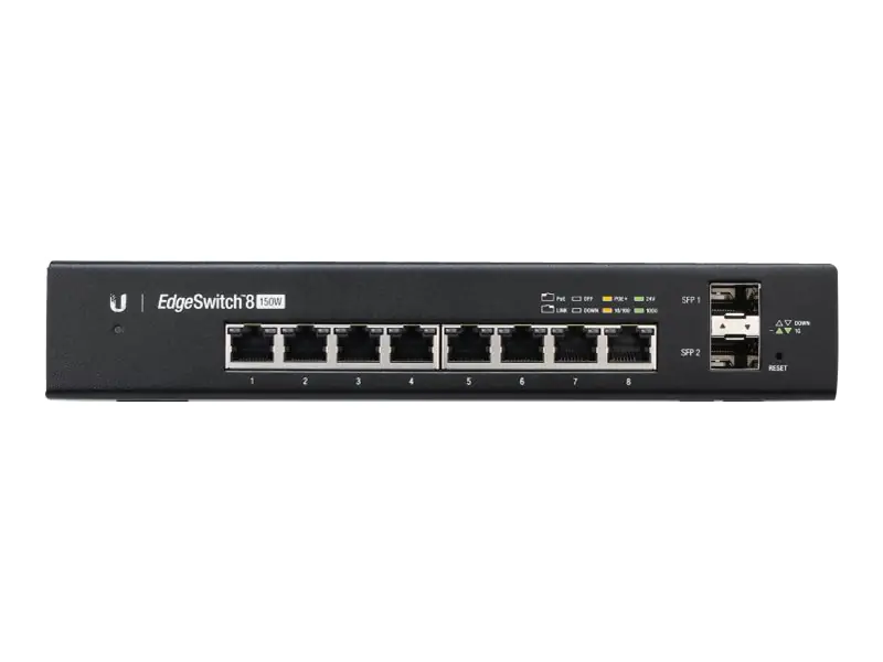 Ubiquiti EdgeSwitch 8 - Switch - L3 - managed - 8 x 10/100/1000 (PoE+) + 2 x Gigabit SFP - an Rack montierbar - PoE+