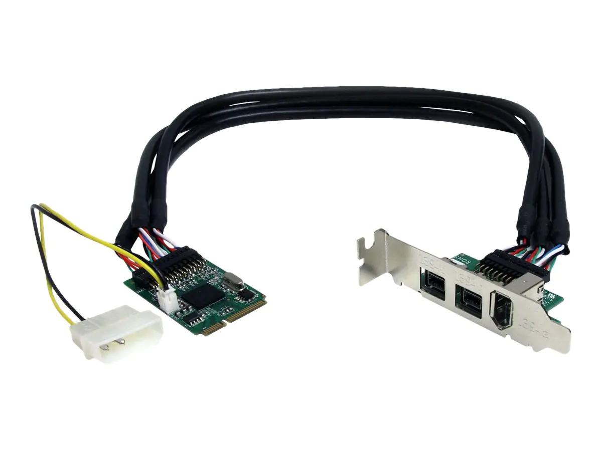 StarTech 3 Port 2b 1a 1394 Mini PCI Express FireWire-Kartenadapter - FireWire-Adapter - PCIe Mini Card - FireWire 800 - 2 Anschlüsse + 1 x FireWire