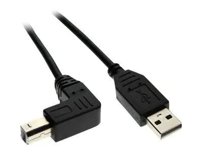 InLine - USB-Kabel - USB (M) zu USB Typ B (M) - 50 cm - 90° Stecker - Schwarz