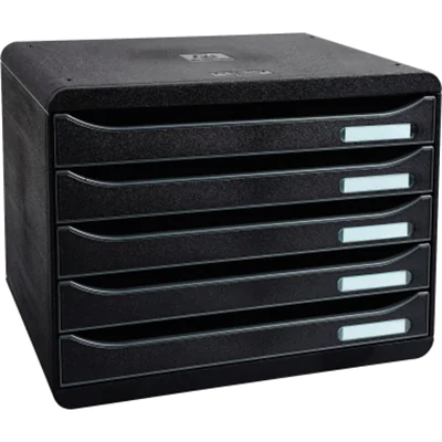 Exacompta Schubladenbox BIG-BOX PLUS 308714D quer 5Schübe schwarz Exacompta Schubladenbox BIG-BOX PLUS 308714D quer 5Schübe schwarz