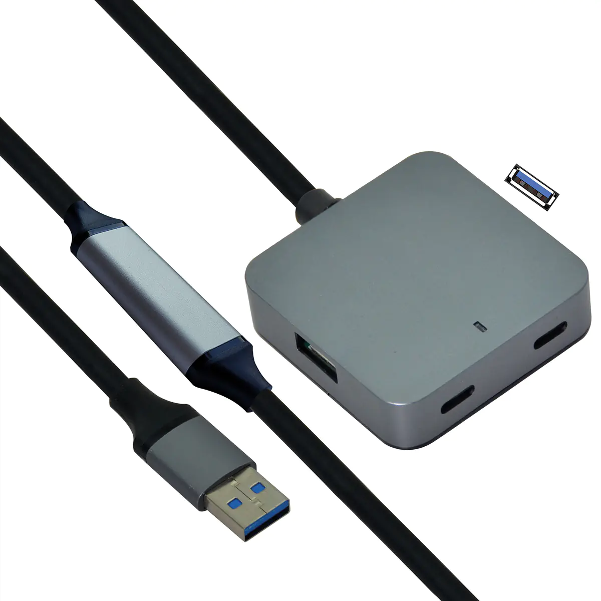 VALUE USB3.2 Gen1 Hub 2xA+ 2xC mit Verlängerungskabel 10m VALUE USB3.2 Gen1 Hub 2xA+ 2xC mit Verlängerungskabel 10m