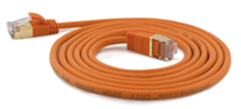 WANTEC Extra dünnes CAT7 SSTP Patchkabel, 0,25 m, Cat7, S/FTP (S-STP), RJ-45, RJ-45, Orange 7143