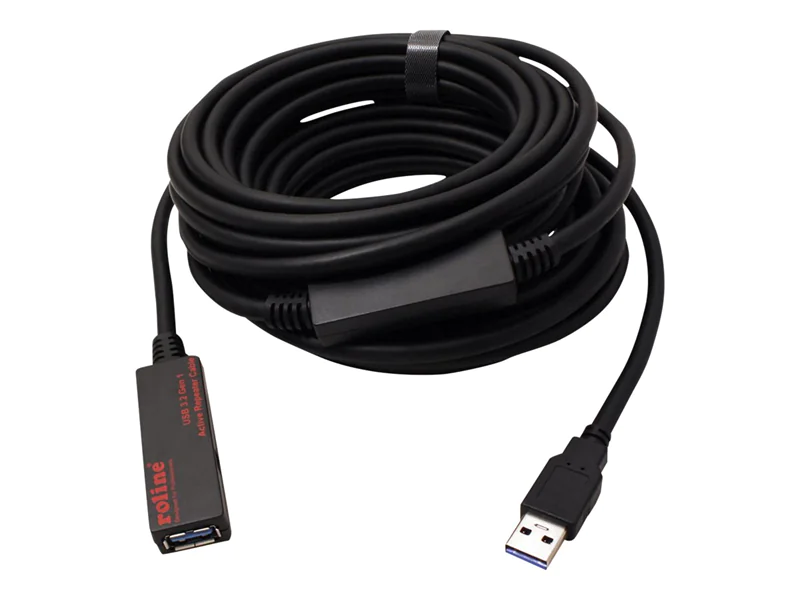 Roline - USB-Verlängerungskabel - USB Typ A (M) zu USB Typ A (W) - USB 3.2 Gen 1 - 10 m - aktiv - Schwarz Roline - USB-Verlängerungskabel - USB Typ A (M) zu USB Typ A (W) - USB 3.2 Gen 1 - 10 m - aktiv - Schwarz