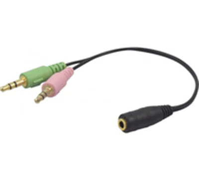 exertis Connect - Audio-Adapter - 4-poliger Mini-Stecker weiblich zu mini-phone stereo 3.5 mm männlich - Schwarz exertis Connect - Audio-Adapter - 4-poliger Mini-Stecker weiblich zu mini-phone stereo 3.5 mm männlich - Schwarz