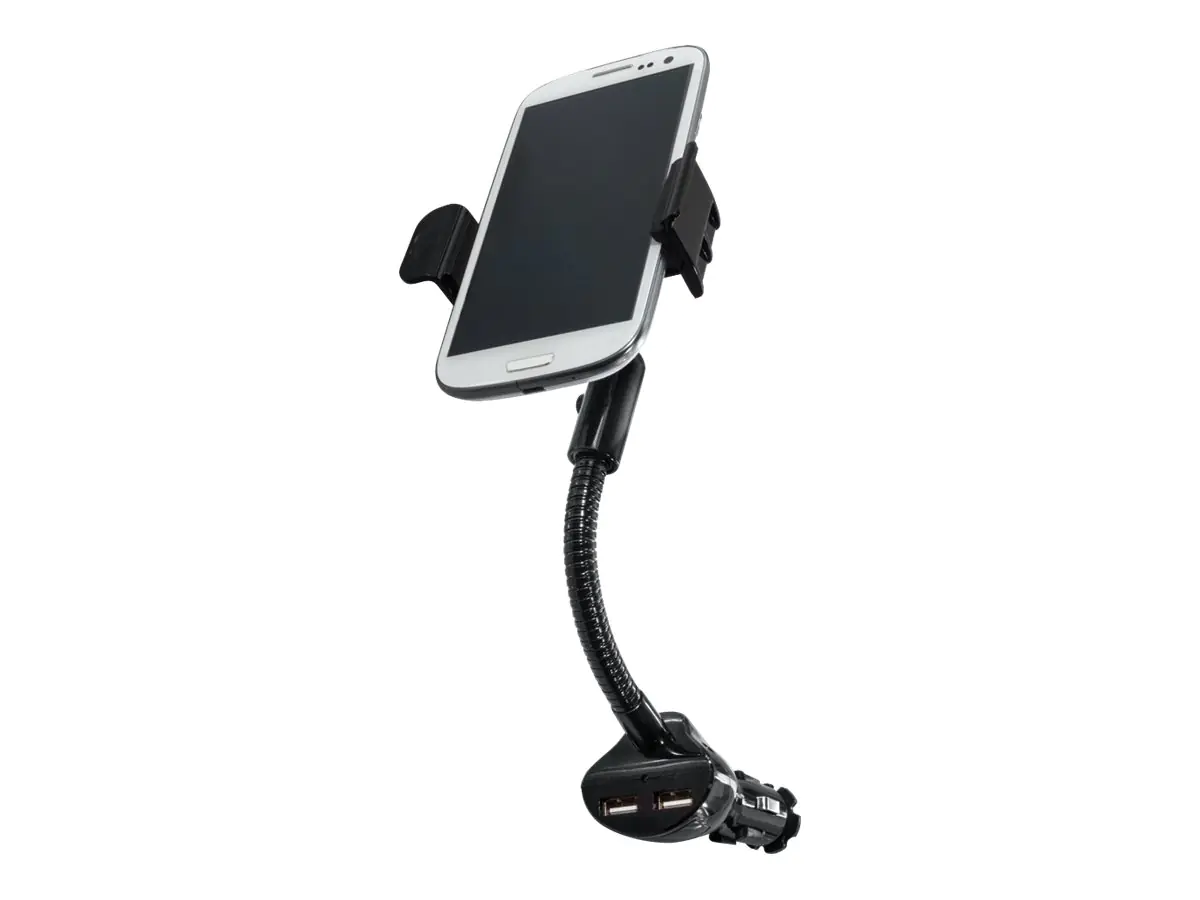 LogiLink Smartphone Kfz-Halterung - Auto-Netzteil - 15.5 Watt - 3.1 A - 2 Ausgabeanschlussstellen (USB) PA0121