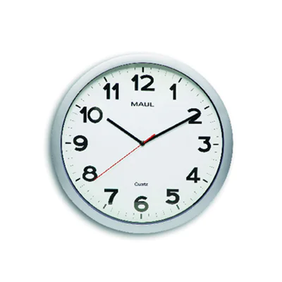 MAUL Wanduhr MAULstep 40 x 4,8 cm (Ø x T) Kunststoff silber MAUL Wanduhr MAULstep 40 x 4,8 cm (Ø x T) Kunststoff silber