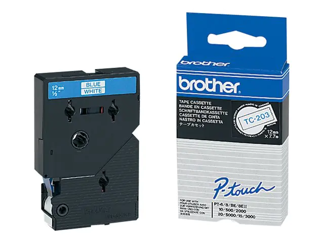 Brother Weiß, Blau - Rolle (1,2 cm x 7,7 m) TC203