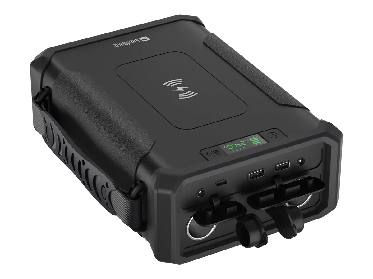 SANDBERG Active Survivor 8in1 - Powerbank + AC-Netzteil + Kfz-Netzteil 32700 - 96000 mAh - 307.2 Wh - 180 watt - 5 A - PD, QC - 4 Ausgabeanschlussstellen (2 x USB, USB-C, DC5521) 420-78