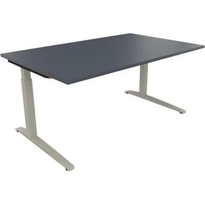 Schreibtisch Kufe Einzels. Quadrat B1600xT1000xH650-850 si/Lavagrau Schreibtisch Kufe Einzels. Quadrat B1600xT1000xH650-850 si/Lavagrau