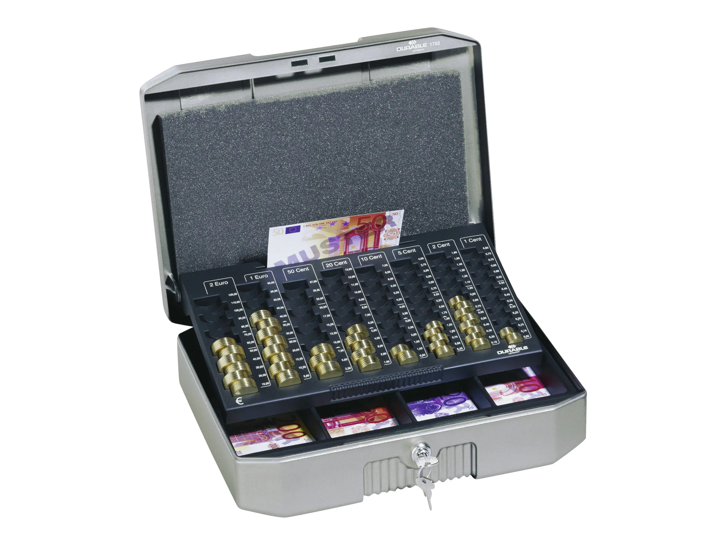DURABLE Geldkassette EUROBOXX 178257 352x12x276mm Stahl silber DURABLE Geldkassette EUROBOXX 178257 352x12x276mm Stahl silber