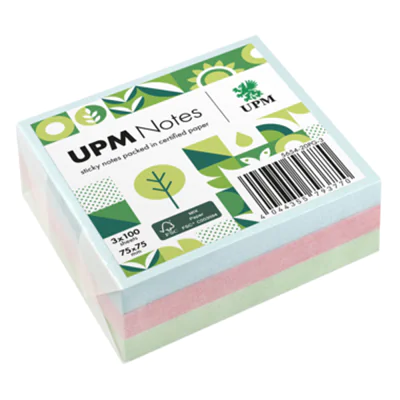 UPM Notes Haftnotiz Pastell 75 x 75 mm (B x H) hellblau, rosa, hellgrün 100 Bl./Block 3 Block/Pack. UPM Notes Haftnotiz Pastell 75 x 75 mm (B x H) hellblau, rosa, hellgrün 100 Bl./Block 3 Block/Pack.
