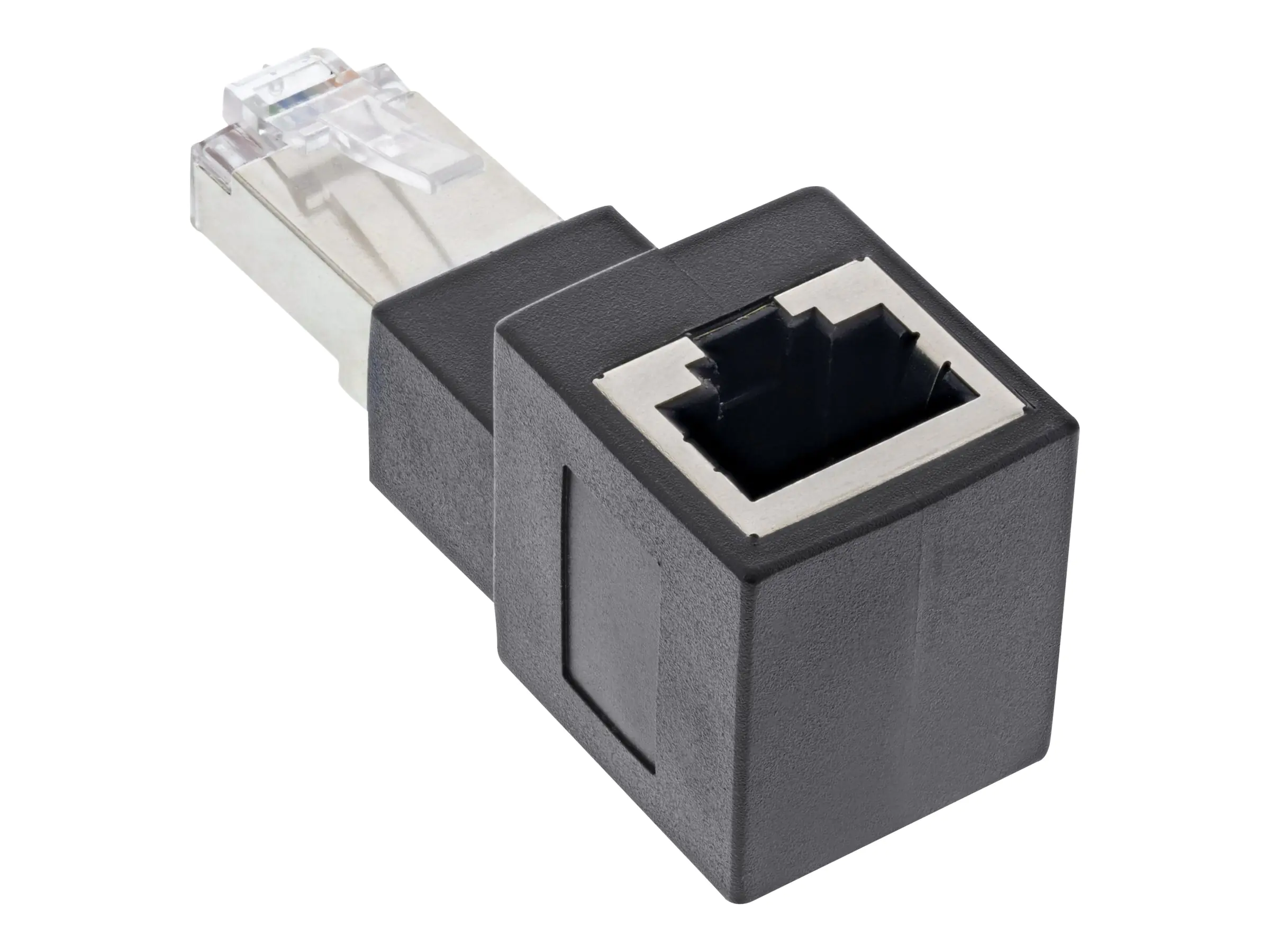 InLine Patchkabel-Adapter Cat.6A - RJ45 Stecker/Buchse - 90° nach oben gewinkelt 69991A