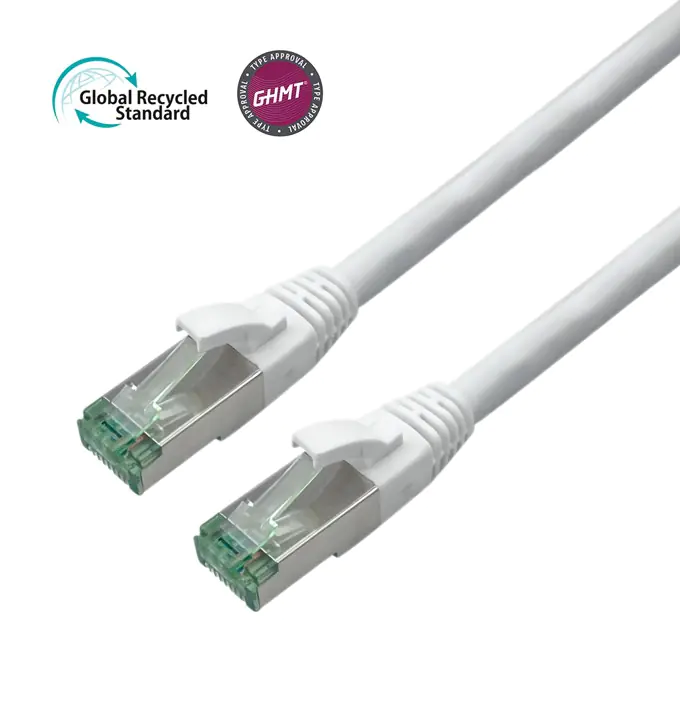 Bayko Patchkabel S/FTP TPE Cat 7 GHMT GRS-zertifiziert weiß 0,5m Bayko Patchkabel S/FTP TPE Cat 7 GHMT GRS-zertifiziert weiß 0,5m