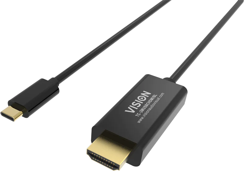 VISION Professional - Videokabel - 24 pin USB-C männlich zu HDMI männlich - 2 m - Schwarz - 4K Unterstützung VISION Professional - Videokabel - 24 pin USB-C männlich zu HDMI männlich - 2 m - Schwarz - 4K Unterstützung