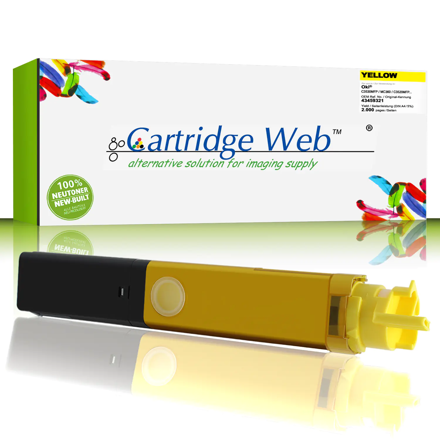 CartridgeWeb Toner kompatibel zu Oki 43459321 gelb 2.000 Seiten CartridgeWeb Toner kompatibel zu Oki 43459321 gelb 2.000 Seiten