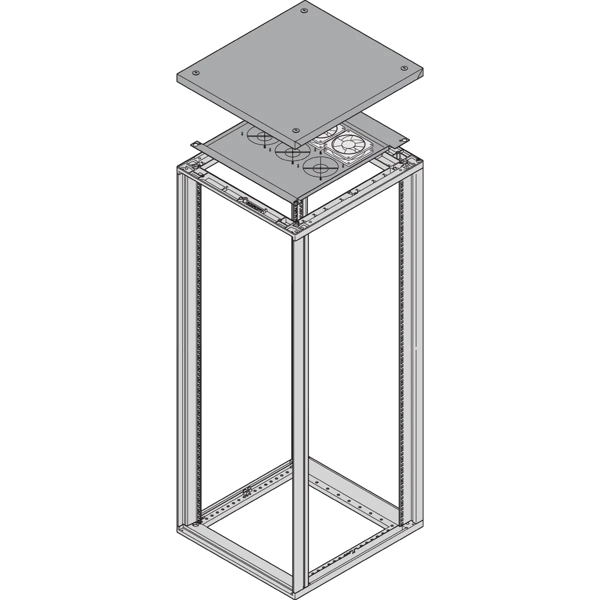 Schroff TOP COV.VENT 25MM 800D R7021 Schroff TOP COV.VENT 25MM 800D R7021