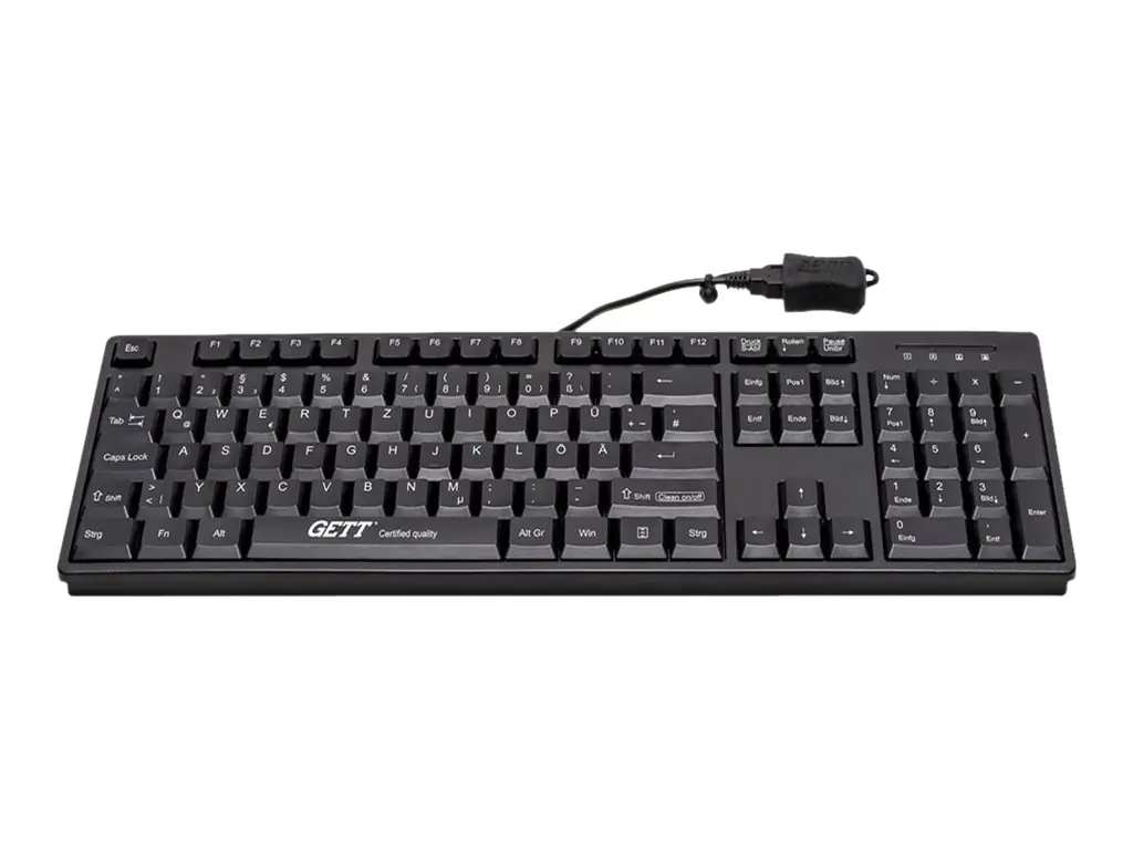 GETT CleanType Easy Basic TKL-105-GCQ-IP68-KGEH-BLACK-USB-CH KL26216