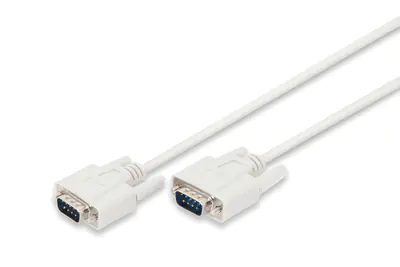 ASSMANN - Kabel seriell - DB-9 (M) zu DB-9 (M) - 2 m - geformt, Daumenschrauben - beige