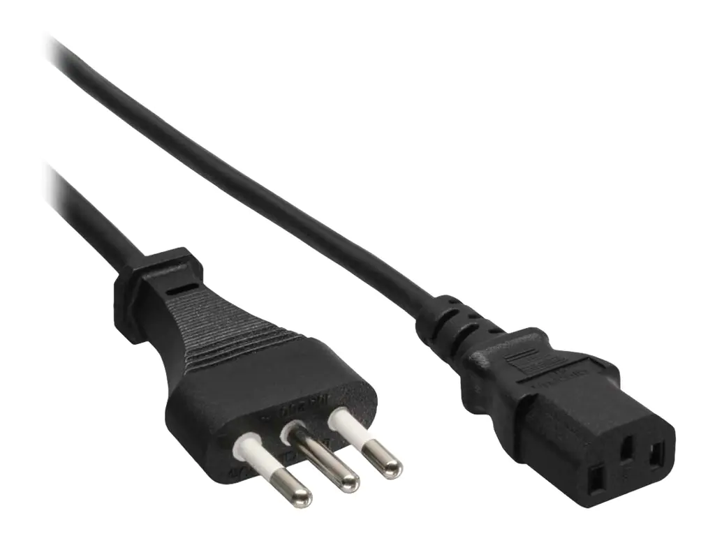 InLine - Stromkabel - CEI 23-16/VII (S) zu power IEC 60320 C13 - 250 V - 10 A - 3 m - Schwarz - Italien