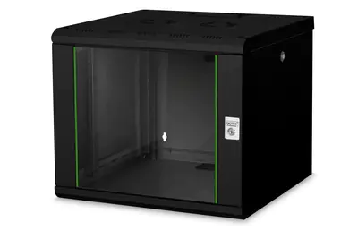 DIGITUS Professional Unique DN-19 09U-6/6-SW - Schrank Netzwerkschrank - geeignet für Wandmontage - Schwarz, RAL 9005 - 9U - 48.3 cm (19")
