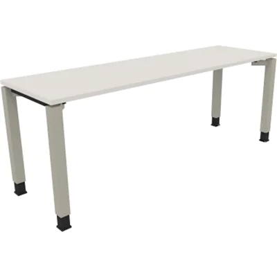 Schreibtisch Vierfuß Quadratrohr B2000xT600xH680-820 si/Weiß Schreibtisch Vierfuß Quadratrohr B2000xT600xH680-820 si/Weiß