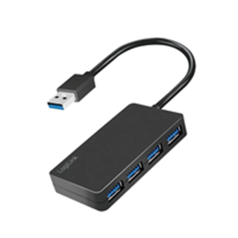 LogiLink UA0396, USB 3.2 Gen 1 (3.1 Gen 1) Type-A, USB 3.2 Gen 1 (3.1 Gen 1) Type-A, 5000 Mbit/s, Schwarz, Acrylnitril-Butadien-Styrol (ABS), Rundkabel