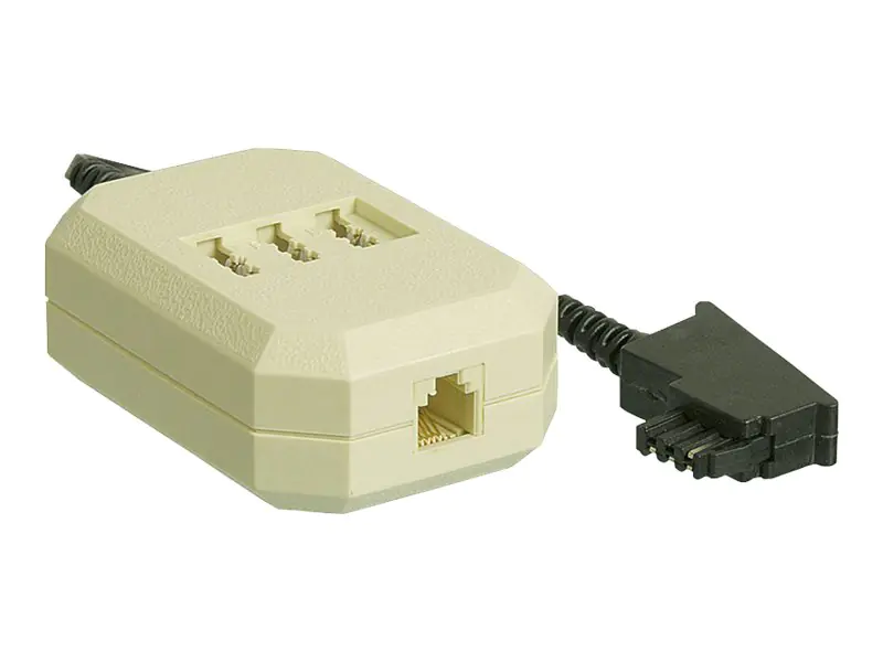 goobay - Telefonadapter - TAE-F (M) zu RJ-11, TAE-NFN (W) - 20 cm - Schwarz