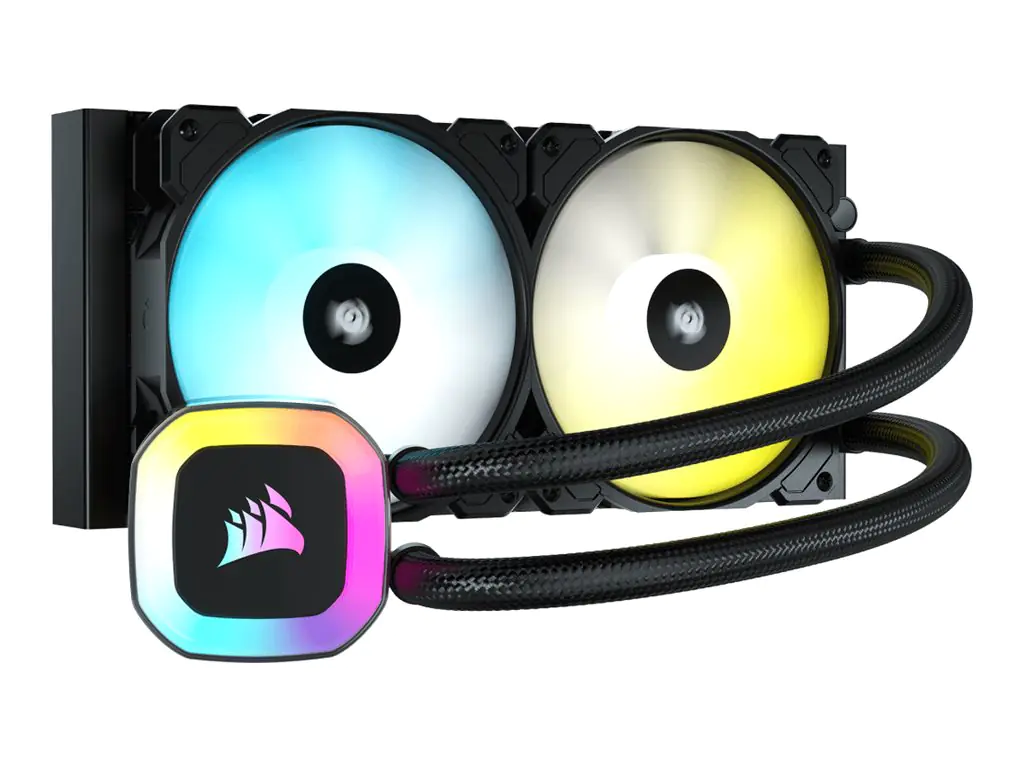 CORSAIR H100 RGB - Prozessor-Flüssigkeitskühlsystem - Kühlergröße: 240 mm - (für: LGA1156, LGA1366, LGA2011, LGA1150, LGA1151, AM4, LGA2066, LGA1200, LGA1700, AM5) - Kupfer - 120 mm