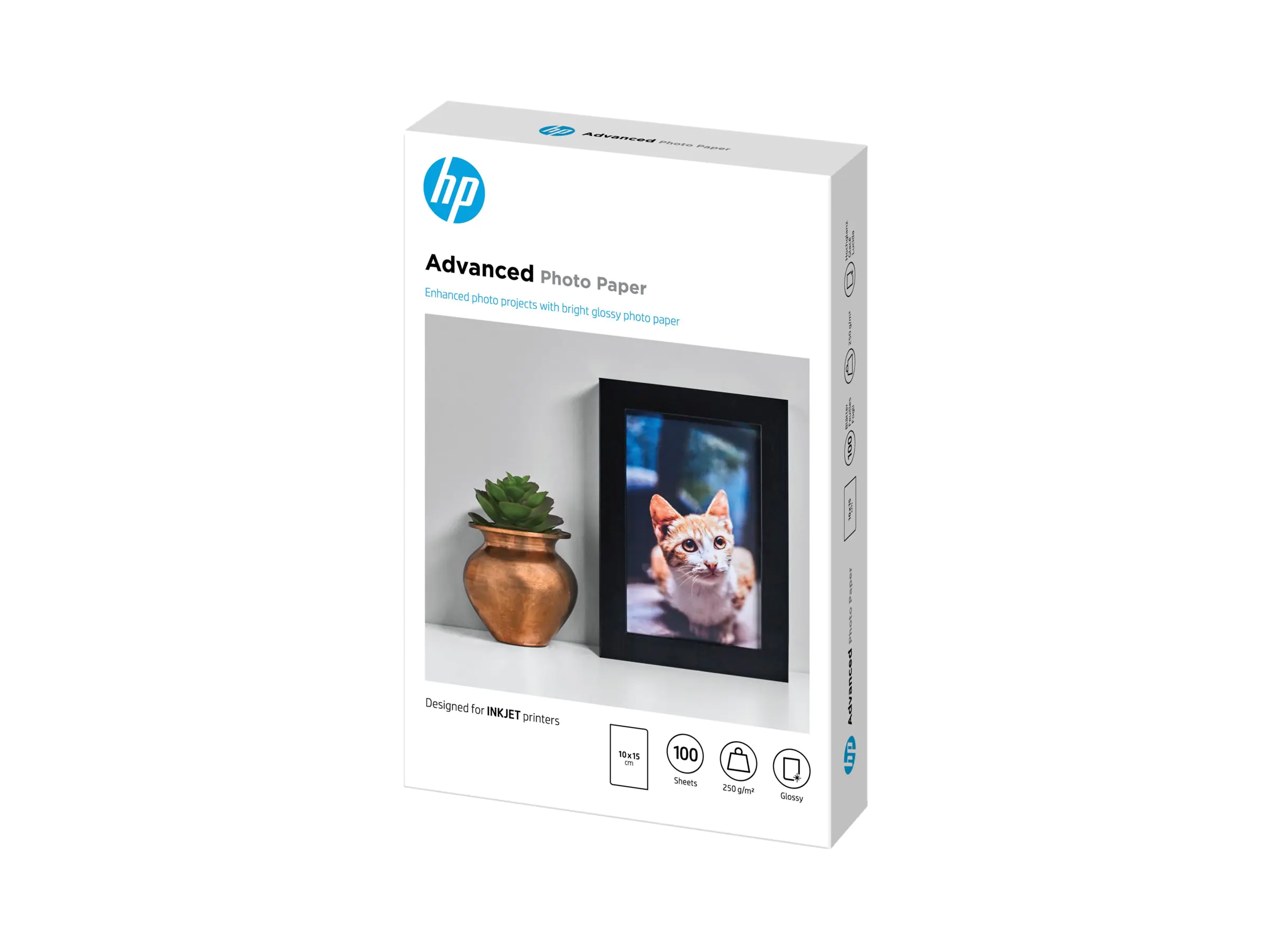 HP Fotopapier Advanced 250g/m² weiß hochglänzend 100 Bl./Pack.