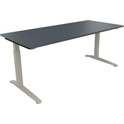 Schreibtisch Kufe Einzels. Quadrat B1800xT800xH650-850 si/Lavagrau Schreibtisch Kufe Einzels. Quadrat B1800xT800xH650-850 si/Lavagrau