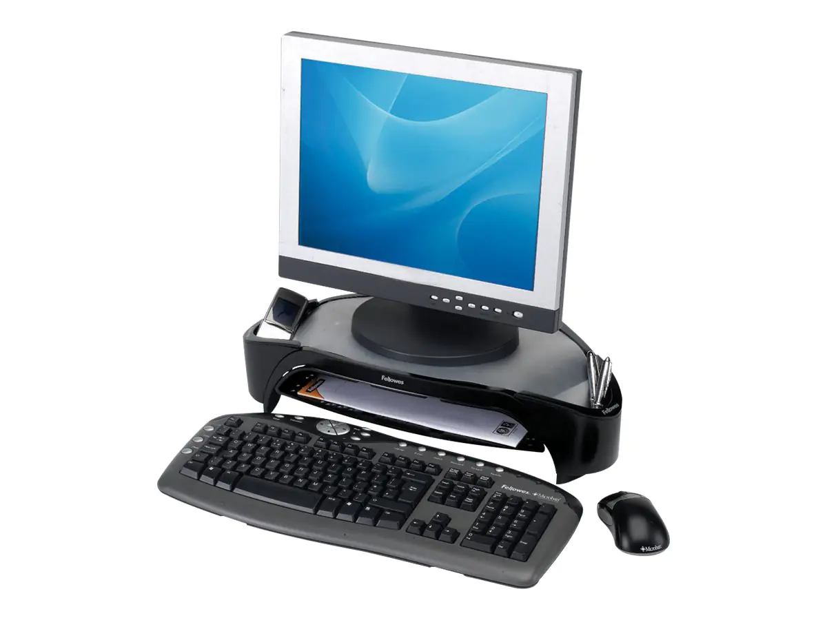 Fellowes Smart Suites Plus - Aufstellung - für Flachbildschirm - Schwarz, Silber - Bildschirmgröße: 53.3 cm (21")