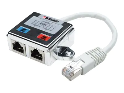Intellinet 2-Port Cat5-Anschlussteiler, doppelt geschirmt, Zum Aufsplitten eines RJ45-Netzwerkkabels - Netzwerk-Splitter - RJ-45 (M) 504195