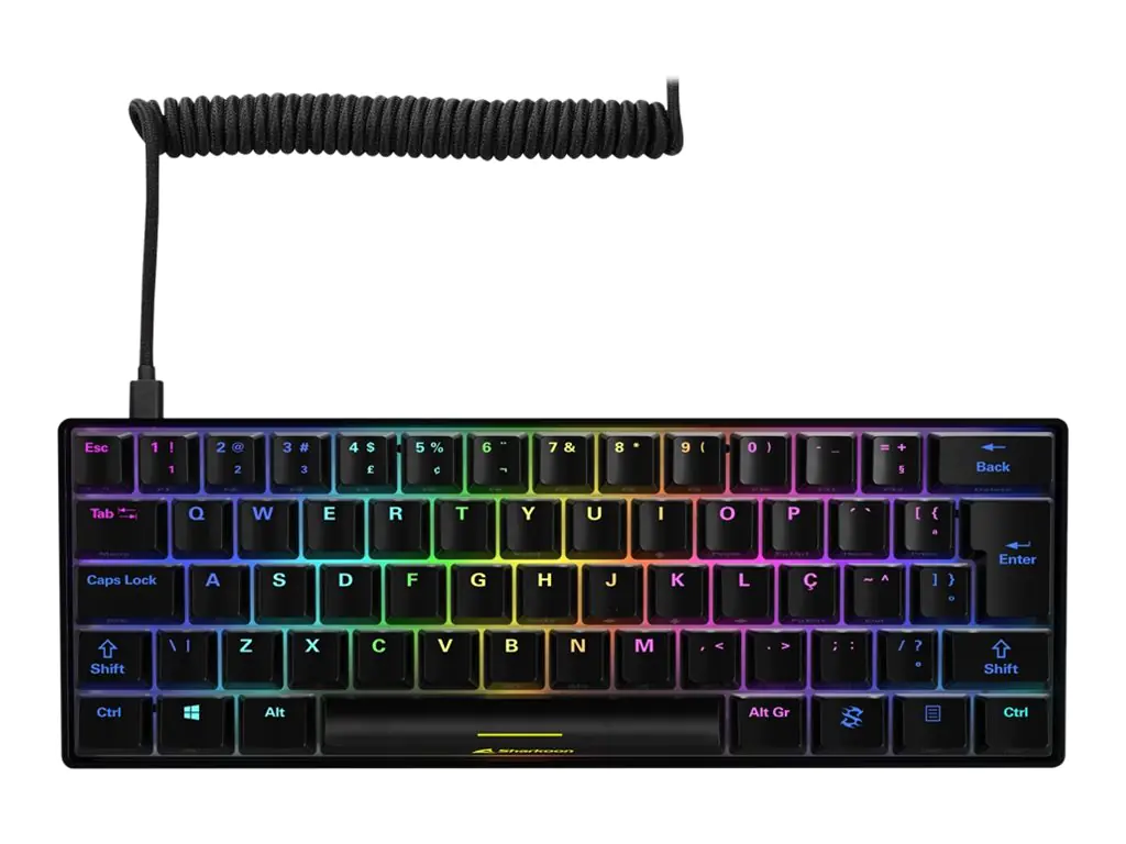 Sharkoon SKILLER SGK50 S4 - Tastatur - Hintergrundbeleuchtung - USB-C - Französisch - Tastenschalter: Kailh Red - Schwarz