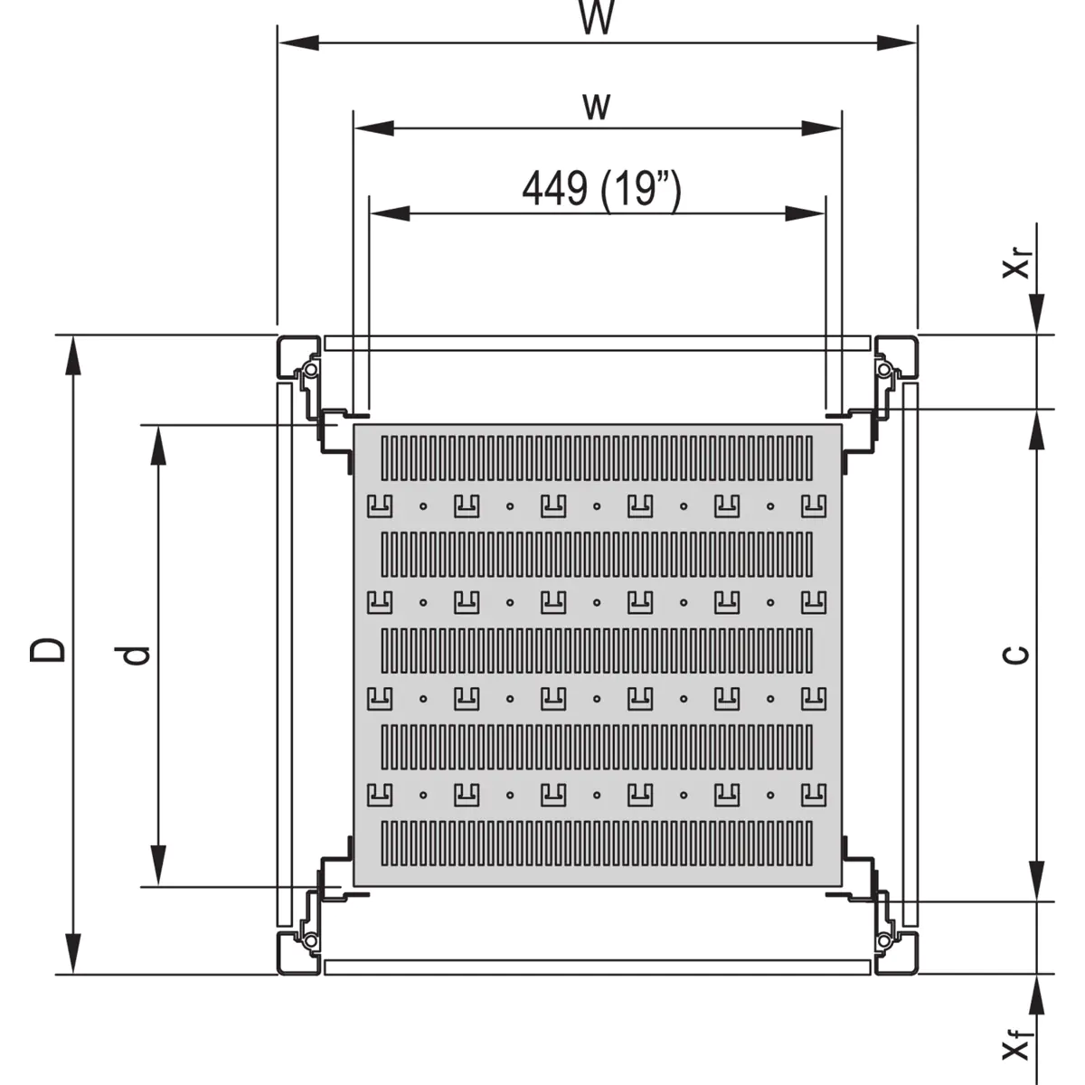 Schroff SHELF STAT.19"600W RAL700D RAL7021 Schroff SHELF STAT.19"600W RAL700D RAL7021