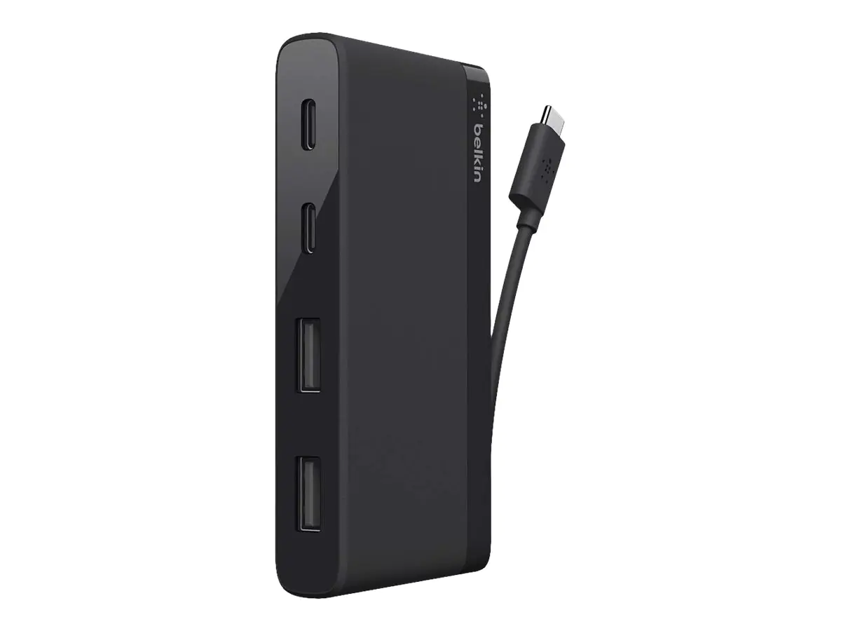 Belkin USB-C 4-Port Mini Hub - Hub - 4 x SuperSpeed USB 3.0 - Desktop Belkin USB-C 4-Port Mini Hub - Hub - 4 x SuperSpeed USB 3.0 - Desktop